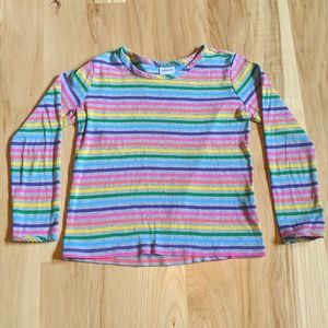 Hanna Andersson Girls Rainbow Stripe Long Sleeve Top Size 6-7